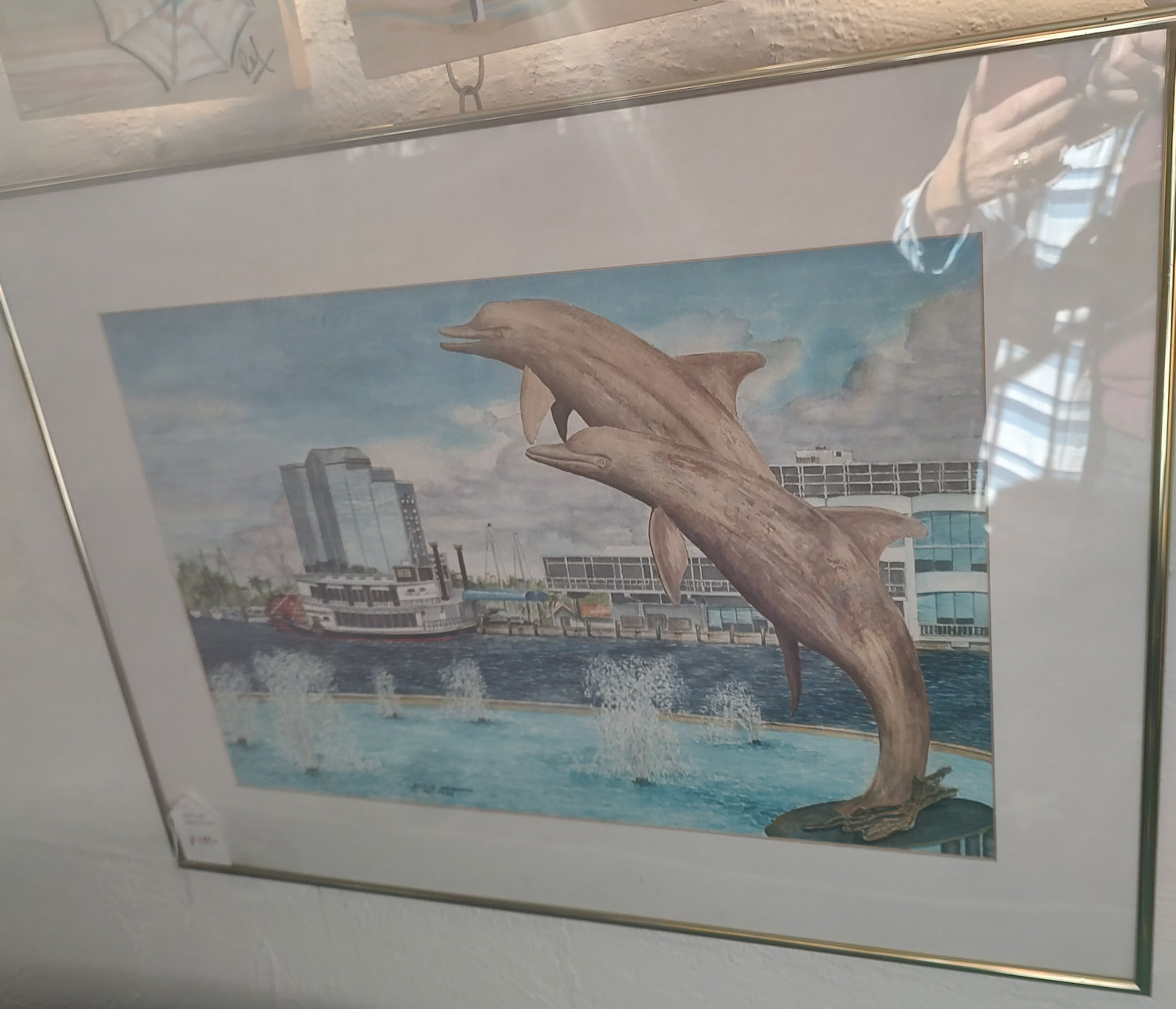 Marina Jack's Dolphin Fountain - Watercolor