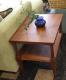 Pair Solid-Wood Endtables, woven shelf 1